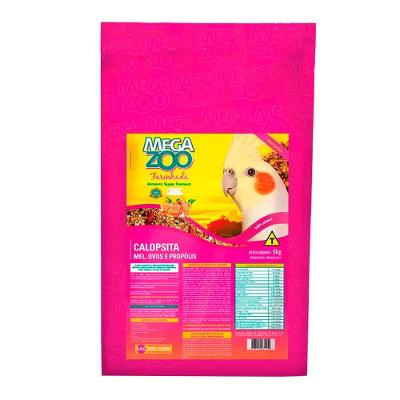 Ração Megazoo Farinhada Mel, Ovos e Própolis para Calopsita - 5 Kg