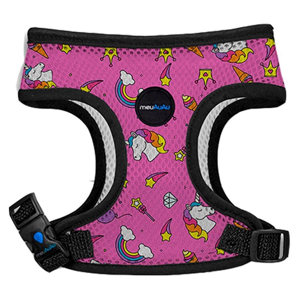 Peitoral Mesh Unicórnio Rosa para Cães - Tam. P - 1