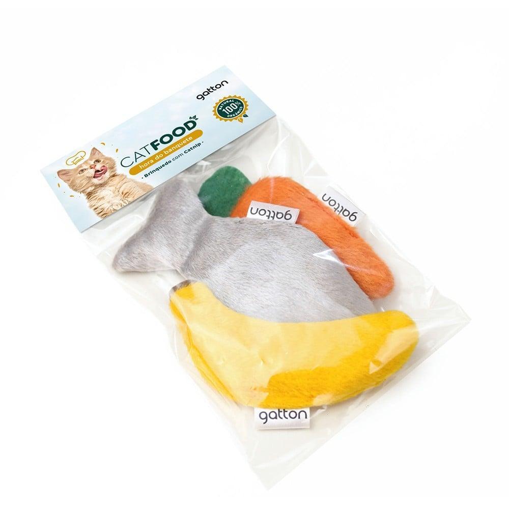 Brinquedo Pelúcia Peixe, Banana e Cenoura com Catnip para Gatos - Tam. Único - 4