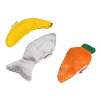 Brinquedo Pelúcia Peixe, Banana e Cenoura com Catnip para Gatos - Tam. Único - 1