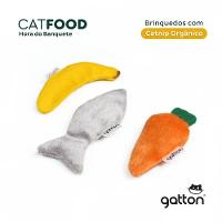 Brinquedo Pelúcia Peixe, Banana e Cenoura com Catnip para Gatos - Tam. Único - 3