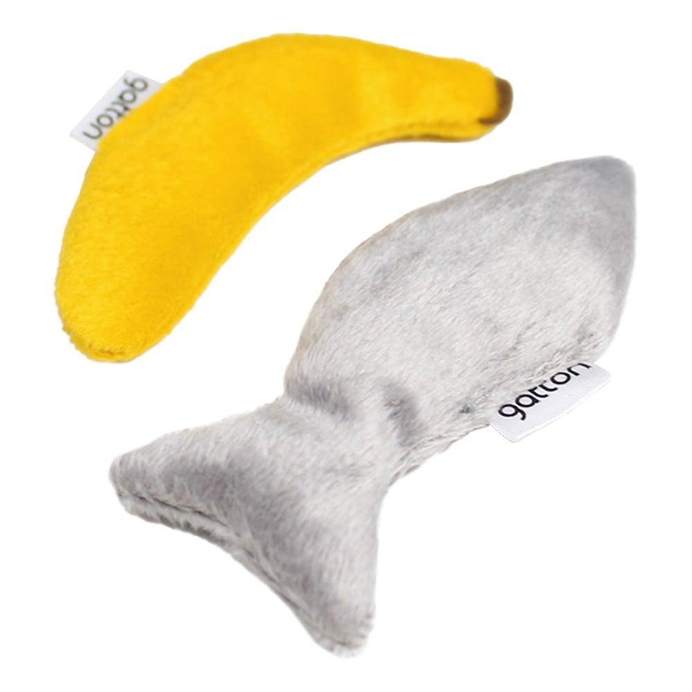 Brinquedo Pelúcia Peixe e Banana com Catnip para Gatos - Tam. Único - 1
