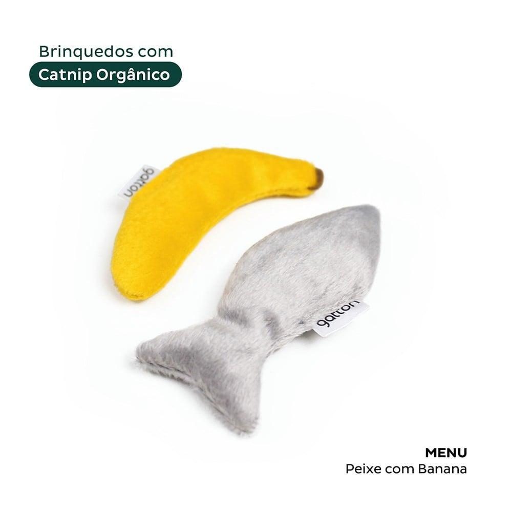 Brinquedo Pelúcia Peixe e Banana com Catnip para Gatos - Tam. Único - 2