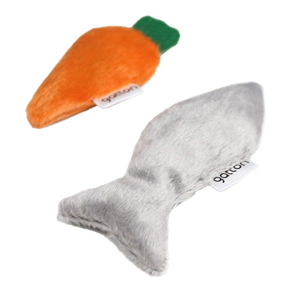 Brinquedo Pelúcia Cenoura e Peixe com Catnip para Gatos - Tam. Único - 1