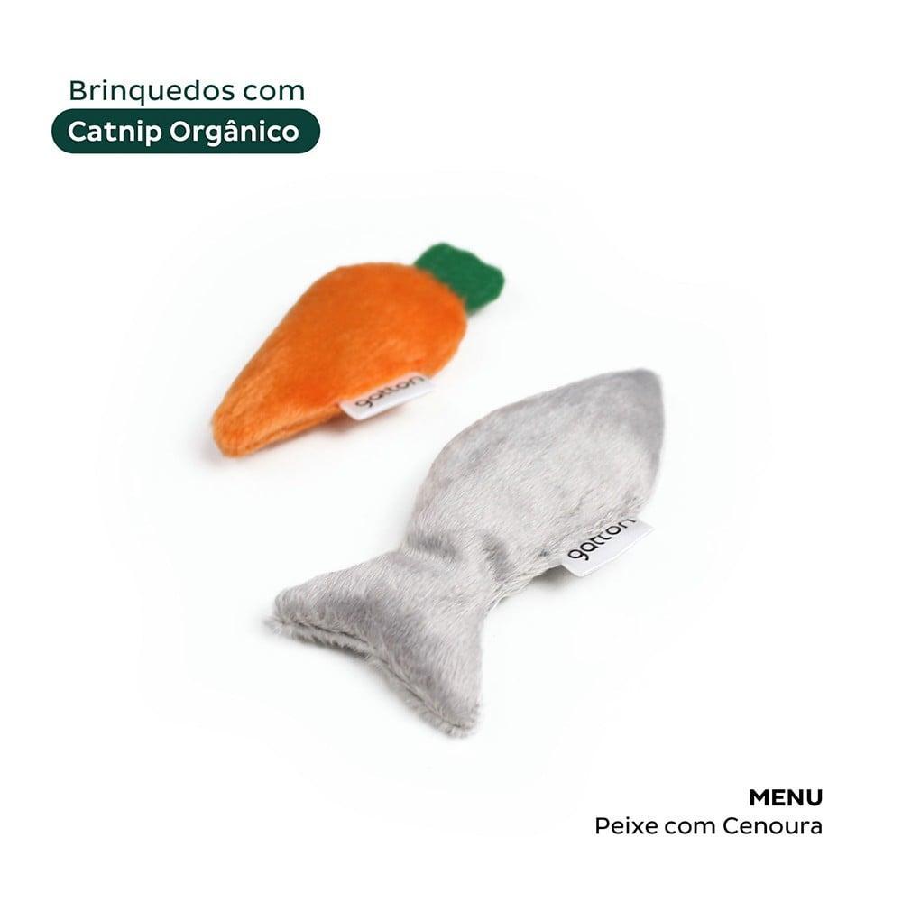 Brinquedo Pelúcia Cenoura e Peixe com Catnip para Gatos - Tam. Único - 2