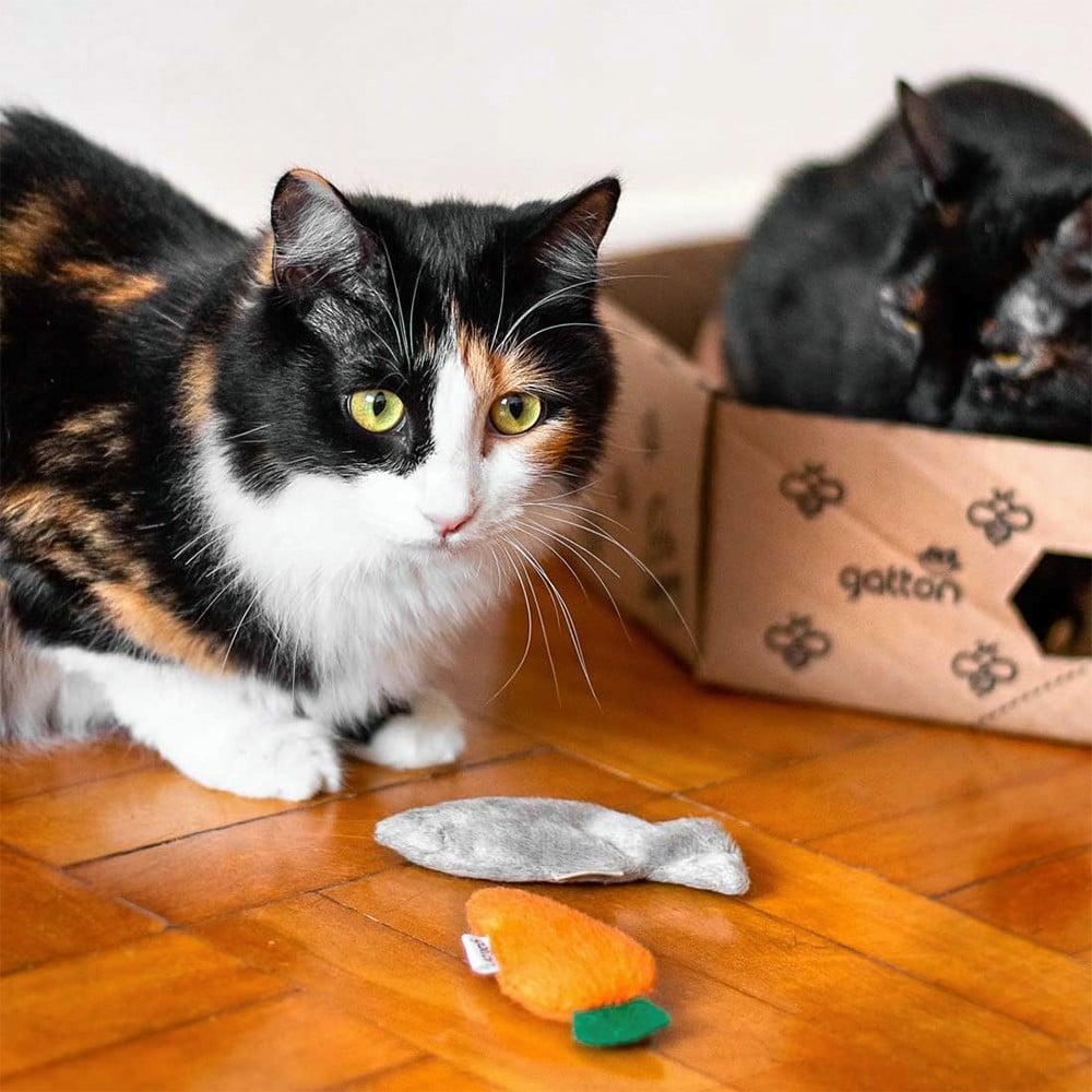 Brinquedo Pelúcia Cenoura e Peixe com Catnip para Gatos - Tam. Único - 3