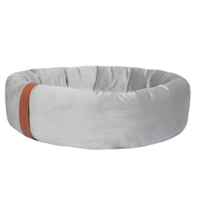 Cama Lush Cinza com Tag Caramelo para Gatos - Tam. Único