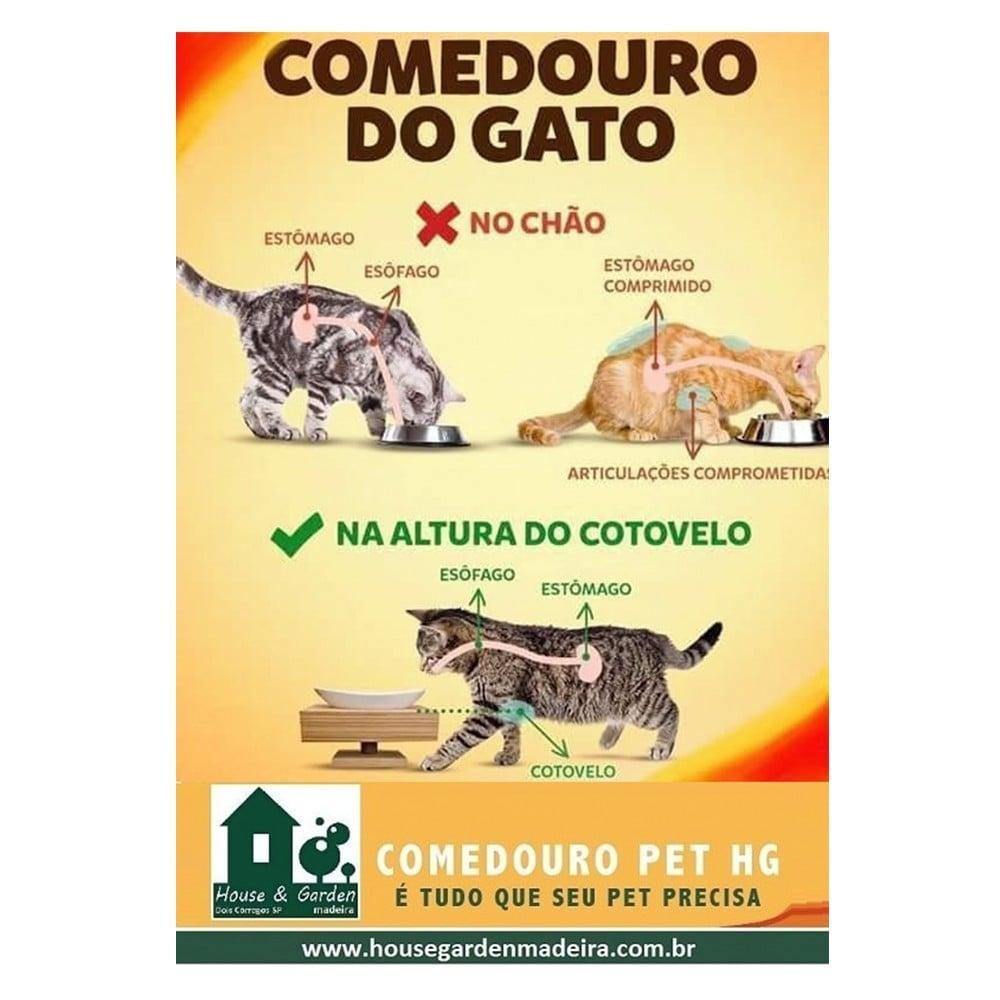 Comedouro Duplo Madeira com Bowl em Inox Modelo 1 - Tam. G - 4