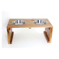 Comedouro Duplo Madeira com Bowl em Inox Modelo 1 - Tam. G - 2