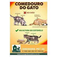 Comedouro Duplo Madeira com Bowl em Inox Modelo 1 - Tam. G