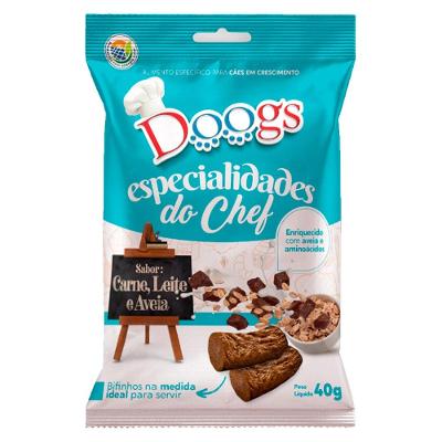 Petisco Doogs Especialidades do Chef Carne, Leite e Aveia para Cães - 40 g