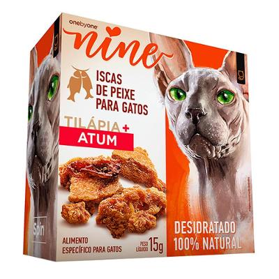 Petisco Spin Pet Nine Natural para Gatos Sabor Tilápia e Atum - 15g