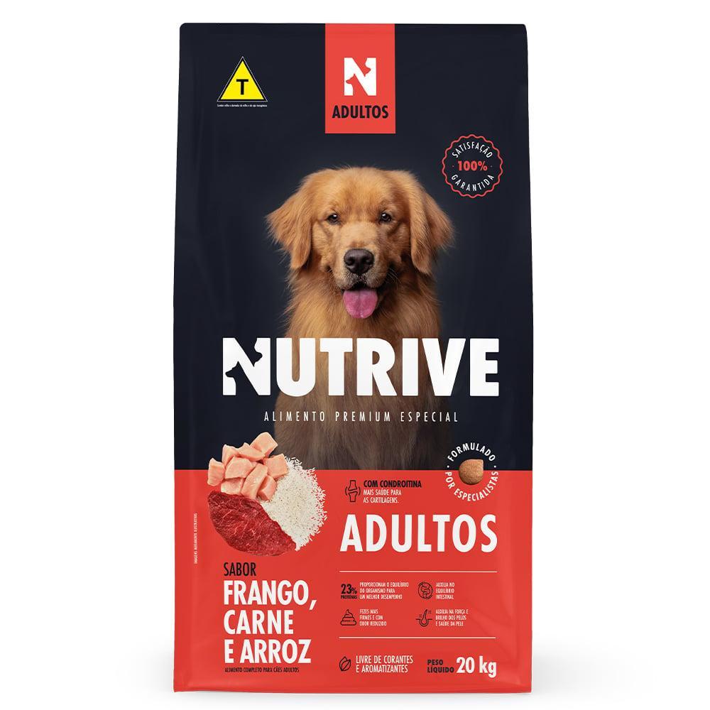 Ração Seca Nutrive Frango, Carne e Arroz para Cães Adultos - 20 Kg - 1