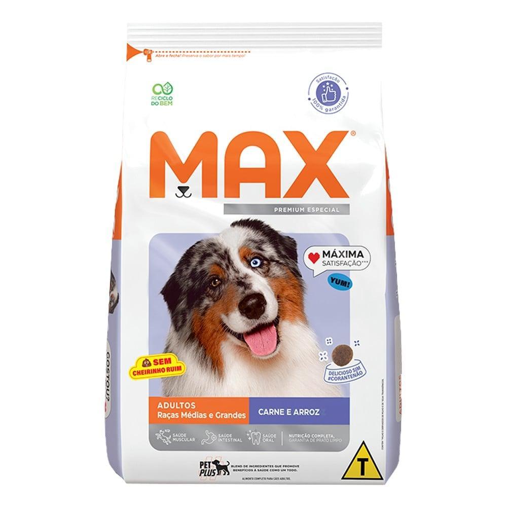 Ração Seca Max Carne e Arroz para Cães de Porte Médio e Grande - 20 Kg - 1