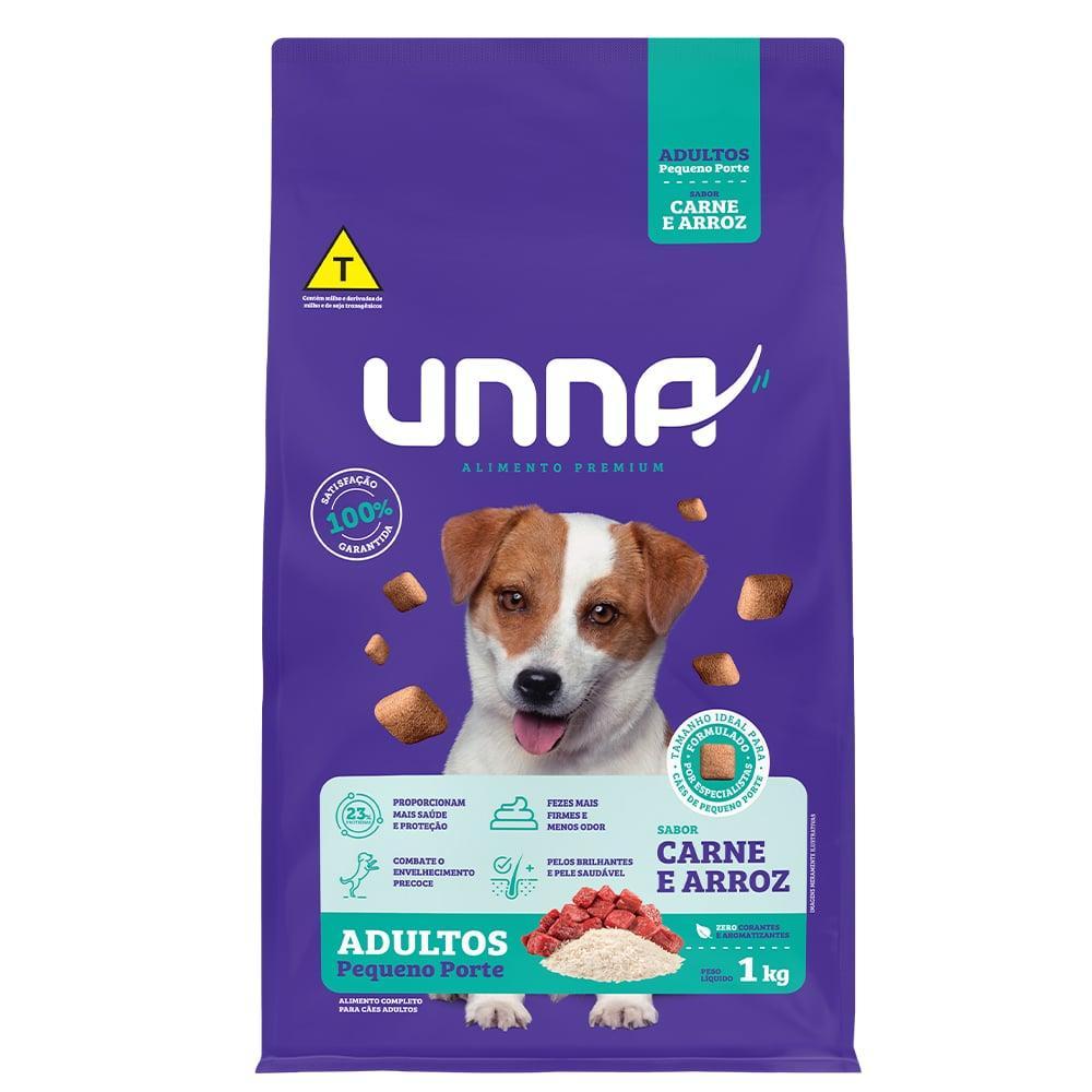 Ração Seca Unna Carne e Arroz para Cães Adultos Porte Pequeno - 1 Kg - 1