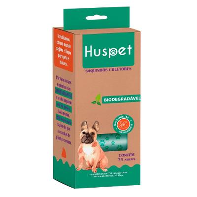 Saquinhos Coletores Huspet Biodegradáveis - 75 Unidades