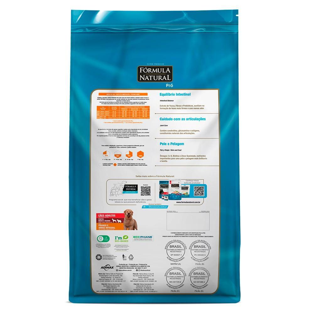 Ração Seca Fórmula Natural Pró Frango e Arroz Integral para Cães Adultos de porte Médio e Grande - 7