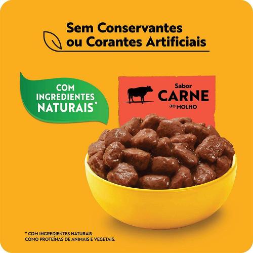 Kit Ração Úmida Pedigree Sachê Carne ao Molho Cães Adultos de Raças Pequenas - 18 Unidades