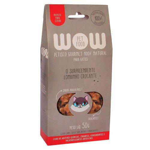 Petisco WOW Pet Food Super Premium para Gatos Sabor Lombinho Crocante - 50g