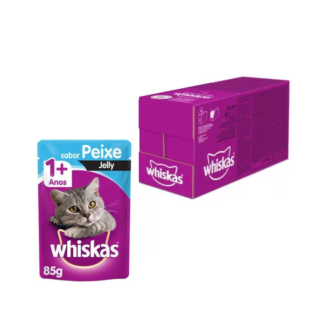 Kit Ração Úmida Whiskas Sachê Peixe Jelly para Gatos Adultos - 20 Unidades - 1