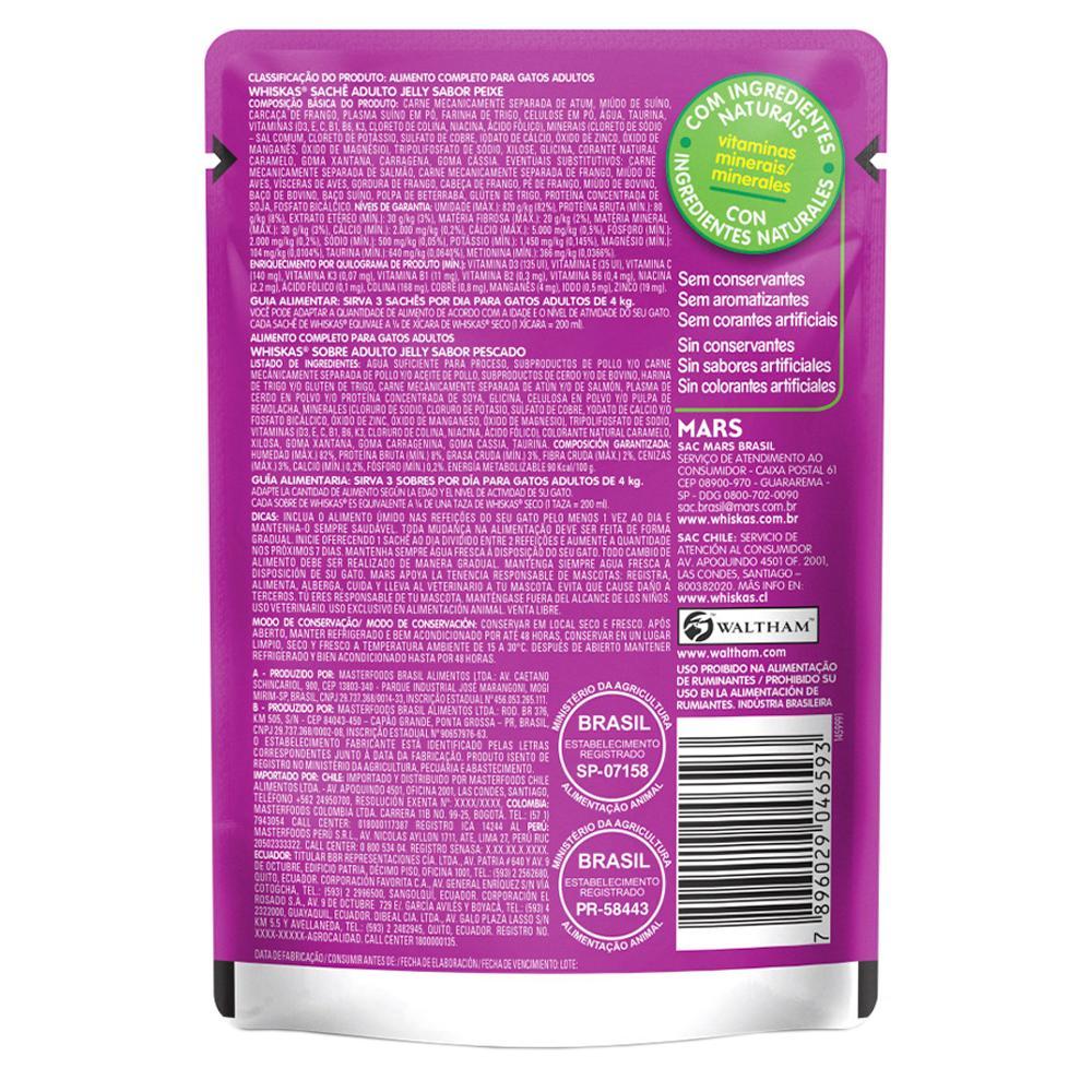 Kit Ração Úmida Whiskas Sachê Peixe Jelly para Gatos Adultos - 20 Unidades - 4