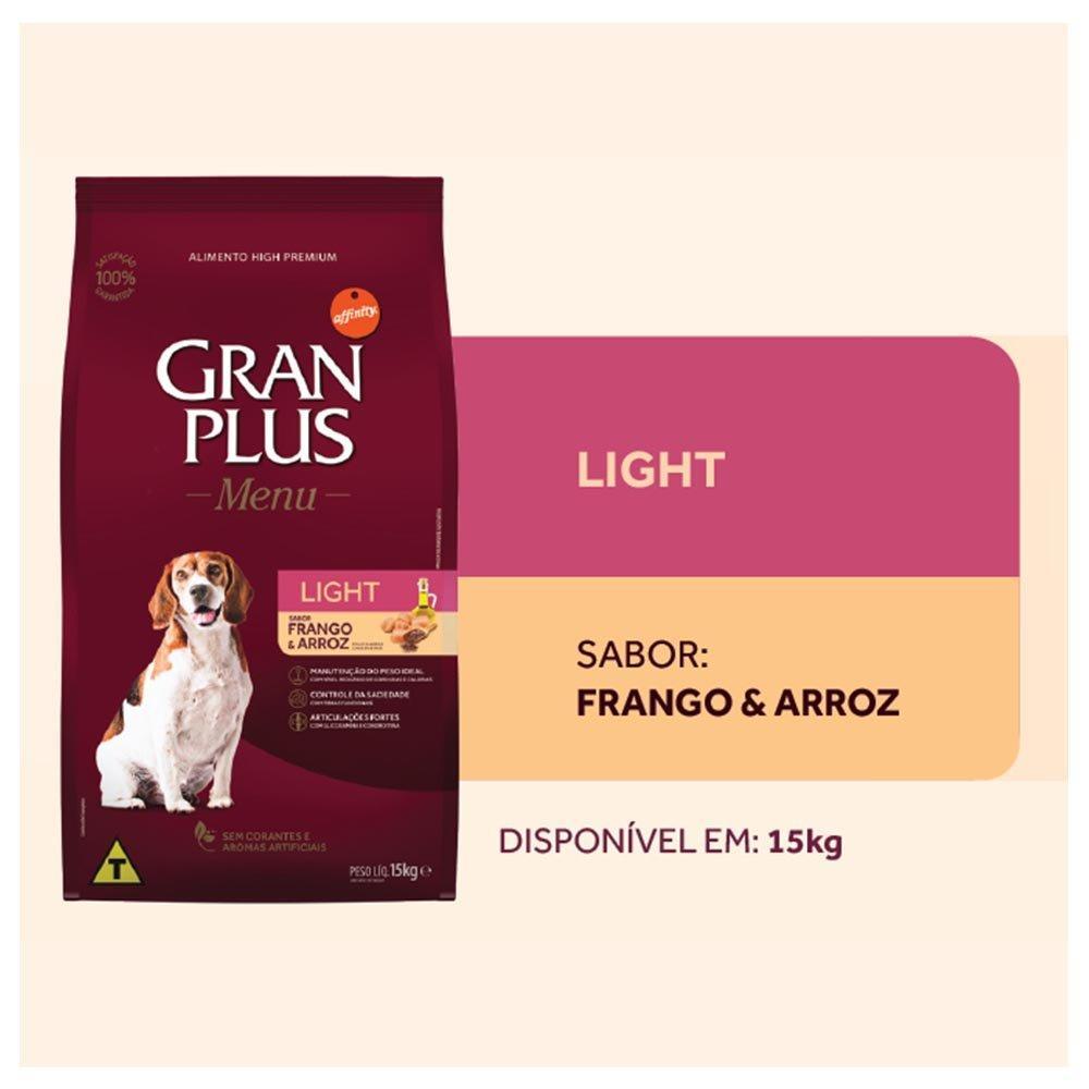 Ração GranPlus Menu Light Frango e Arroz para Cães Adultos Raças Médias e Grandes - 15 Kg - 3