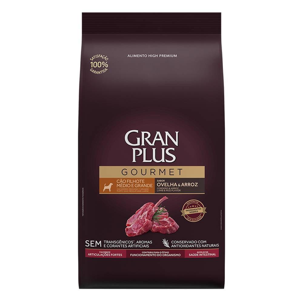 Ração Seca GranPlus Gourmet Ovelha & Arroz para Cães Filhotes Raças Médias e Grandes - 15 Kg - 1