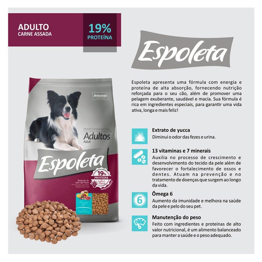 Ração Seca Espoleta Carne para Cães Adultos - 10,1 Kg - 3