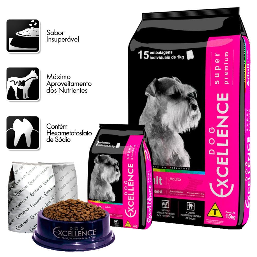 Ração Seca Dog Excellence Super Premium Arroz e Frango para Cães Adultos Raças Médias  - 3 Kg - 2