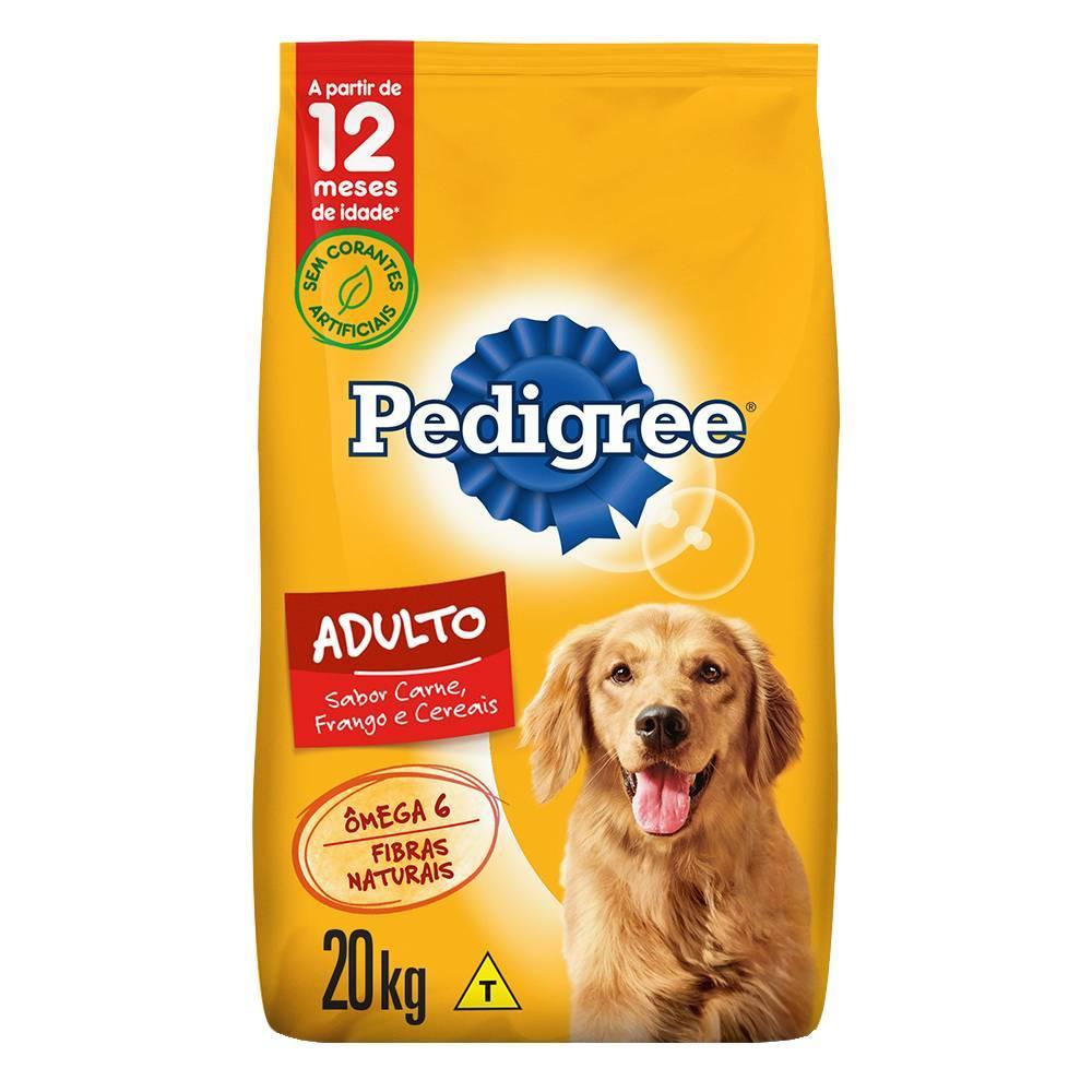 Ração Seca Pedigree Carne, Frango e Cereais para Cães Adultos Raças Médias e Grandes - 20 Kg - 1