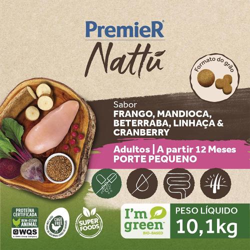 Ração Seca PremieR Pet Nattú Mandioca para Cães Adultos de Pequeno Porte - 10,1 Kg