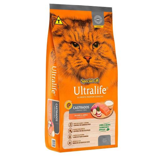 Ração Seca Special Cat Ultralife Salmão e Arroz para Gatos Castrados - 3 Kg