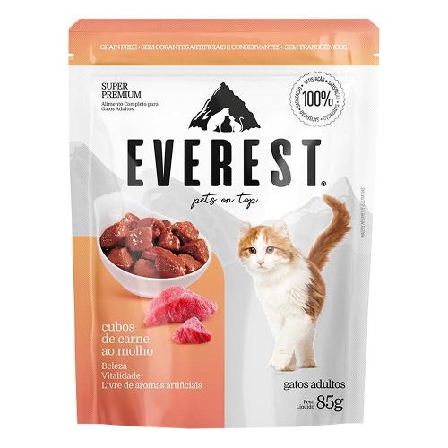 Ração Úmida Everest Cubos de Carne ao Molho para Gatos - 85 g