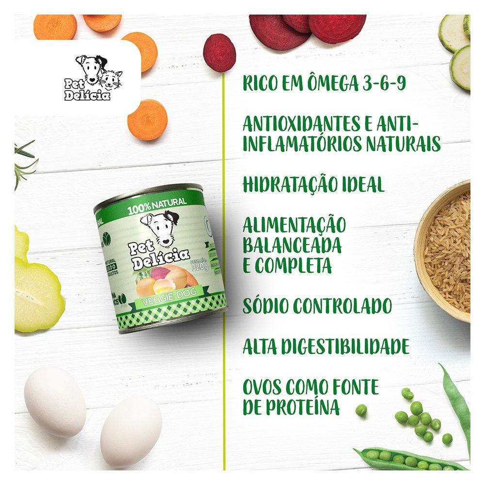 Ração Úmida Pet Delícia Natural Veggie Dog para Cães - 320 g - 6