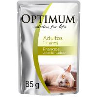 Ração Úmida Optimum Sachê para Gatos Adultos Frango - 85 g - 1