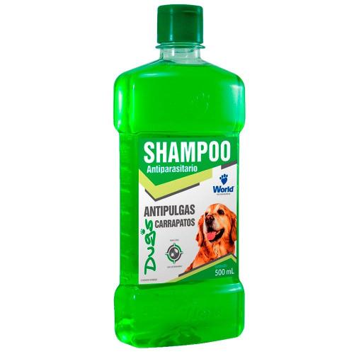 Shampoo Antiparasitário World Veterinária Dug's Antipulgas e Carrapatos para Cães - 500 mL