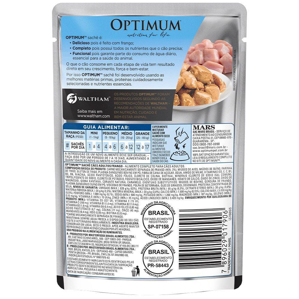 Ração Úmida Optimum Sachê para Cães Adultos Frango - 100 g - 3