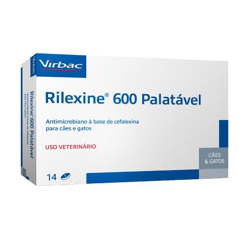 Antibiótico Virbac Rilexine Palatável para Cães e Gatos de 14 Comprimidos - 600 mg