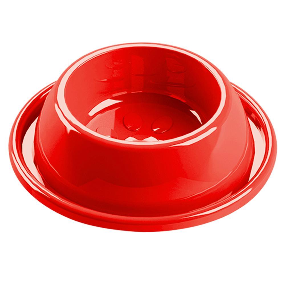 Comedouro Plástico Antiformiga Filhotes Vermelho - Tam. P - 1