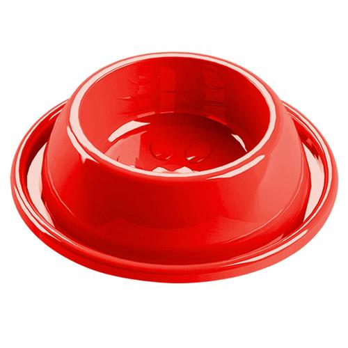 Comedouro Plástico Antiformiga Filhotes Vermelho - Tam. P