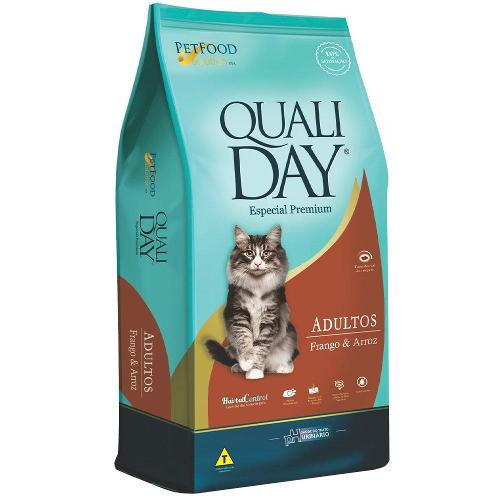 Ração Qualiday Cat Adulto Frango e Arroz - 1 Kg