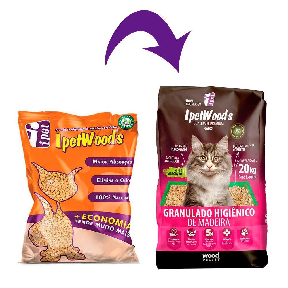 Granulado Ipet Woods de Madeira para Gatos - 20 Kg - 3