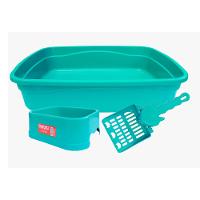 Kit Banheiro Brinqpet 3 Peças Verde para Gatos - Tam. Único - 1