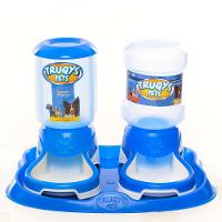 Kit Truqys Pets Automático Bandeja + Comedouro + Bebedouro - Azul