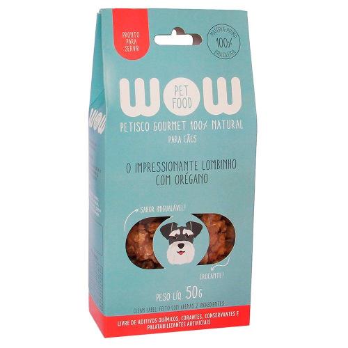 Petisco WOW Pet Food Natural para Cães Sabor Lombinho e Orégano - 50g