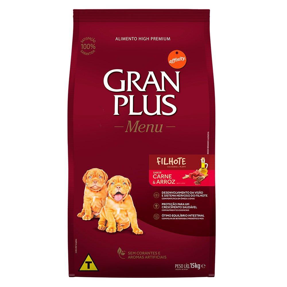 Ração GranPlus Menu Carne e Arroz para Cães Filhotes - 15 Kg - 1