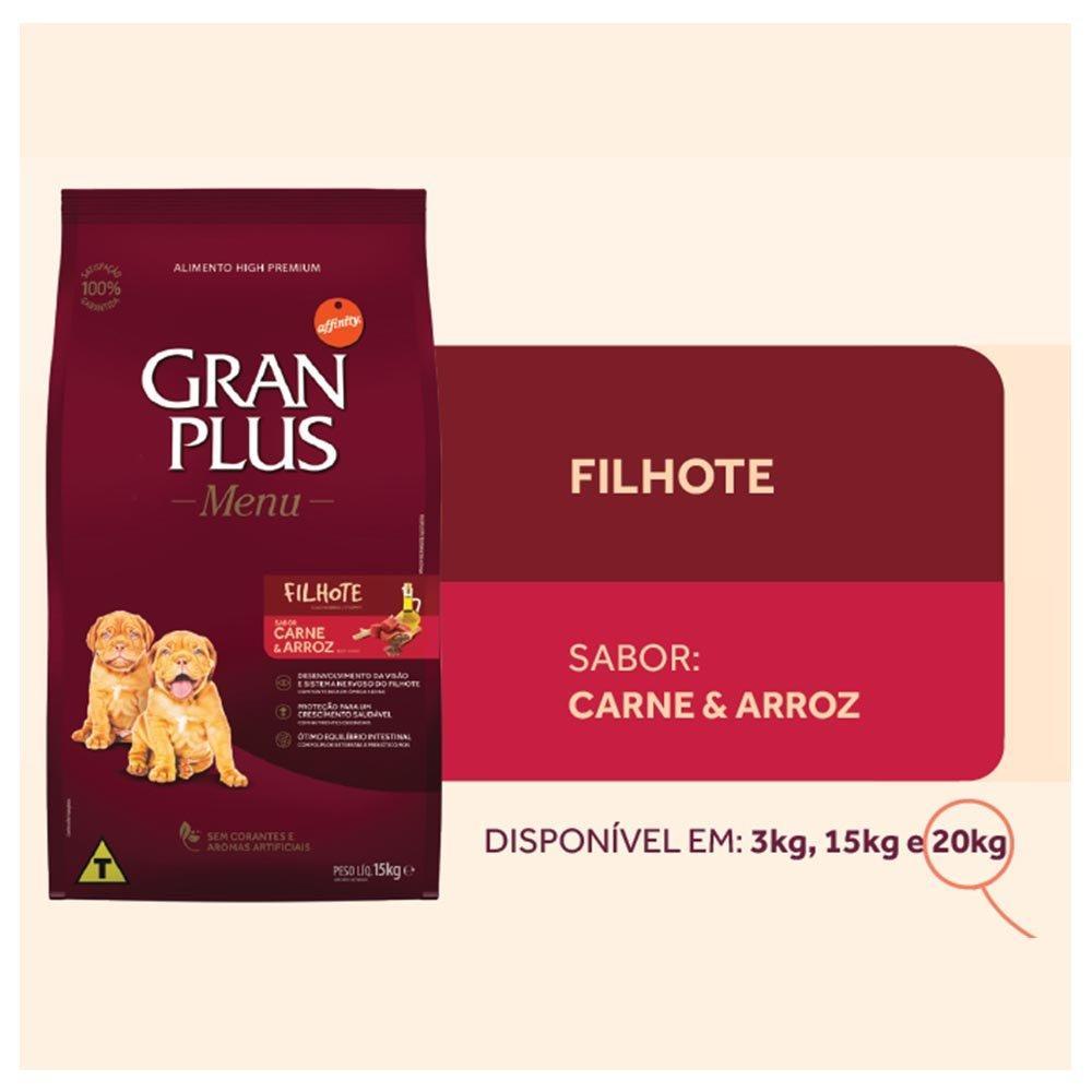Ração GranPlus Menu Carne e Arroz para Cães Filhotes - 20 Kg - 4