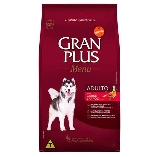 Ração GranPlus Menu Carne e Arroz Cães Adultos - 10,1 Kg