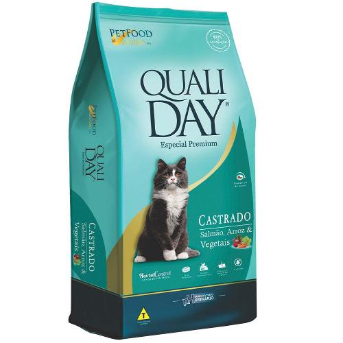 Ração Qualiday Especial Premium Cat Castrado Adulto Salmão, Arroz e Vegetais - 1 Kg