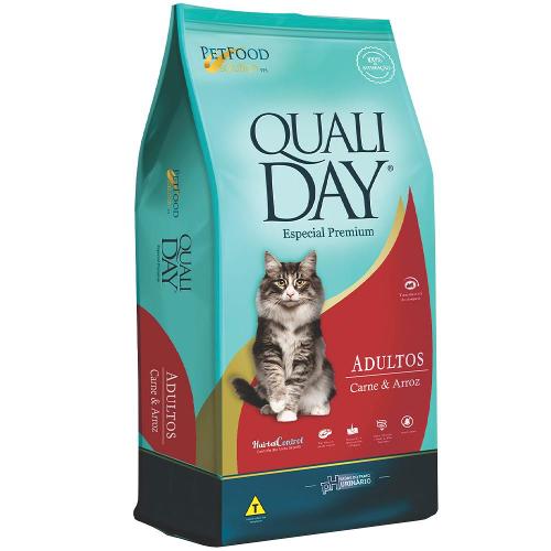 Ração Qualiday Cat Adulto Carne e Arroz - 1 Kg
